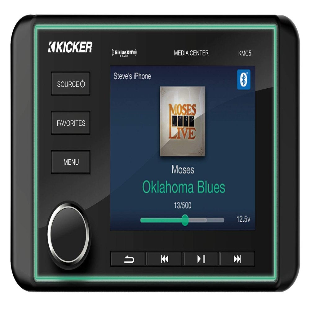 Kicker 46KMC5 Marine 3" Receiver w/Bluetooth, AM, FM and Weather-Band Tuner (Renewed)