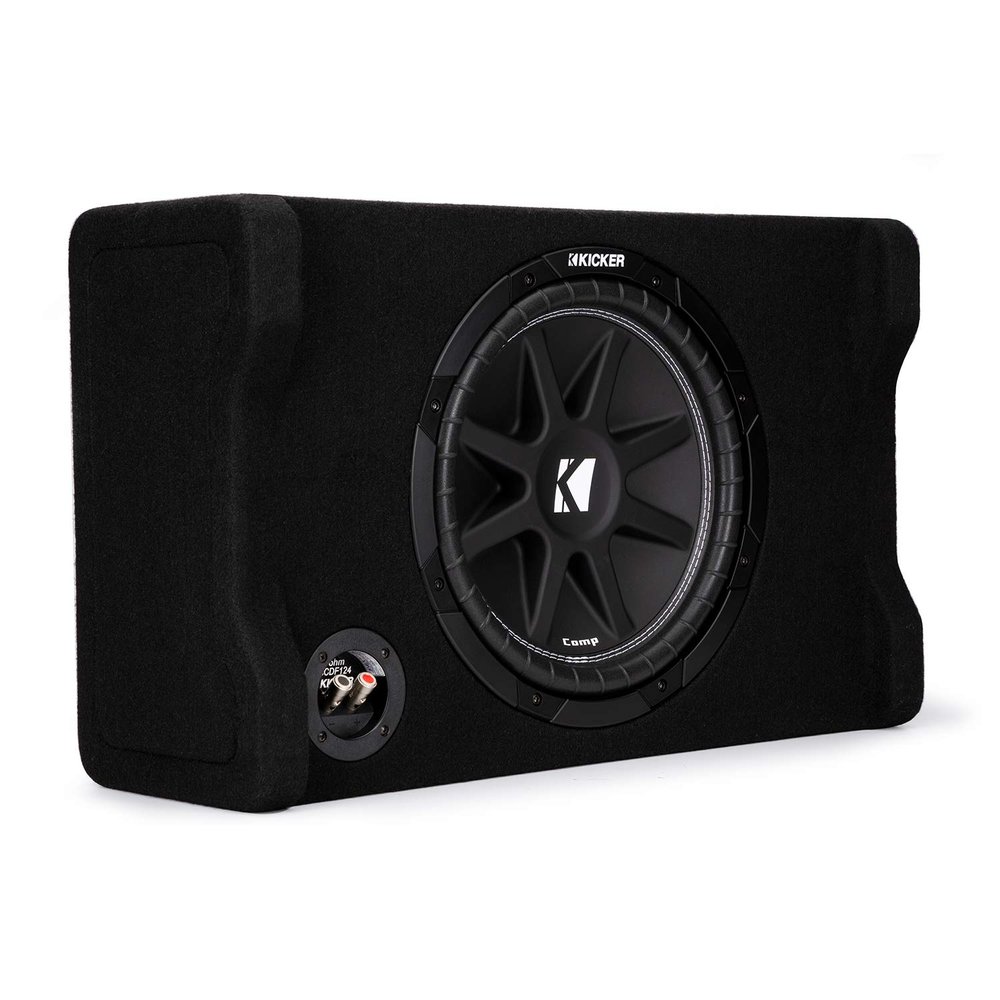 KICKER Comp 12" (30cm) Subwoofer in Down Firing Encl, 4-Ohm; RoHS Compliant (Renewed)