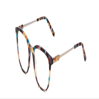 Calabria Ernest 4859 Cat-Eye Blue Light Blocking Reading Glasses +1.25 Blue Rose Plum Yellow Tortoise Havana Silver Women