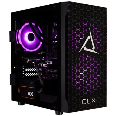 CLX Set Gaming Desktop - Liquid Cooled AMD Ryzen 7 7700X 4.5GHz 8-Core Processor, 32GB DDR5 Memory, GeForce RTX 4060 8GB GDDR6 Graphics, 1TB SSD, 2TB HDD, WiFi, Windows 11 Home 64-bit