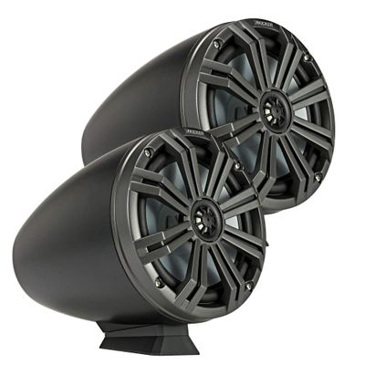 Kicker 46KMFC8 Marine Audio 8" Coaxial Tower Speaker System|Weather Resistant|UV Resistant|RGB LED Lighting|One-Inch Tweeter|150 Watts RMS|300 Watts Peak|4-Ohm Impedance (Renewed)