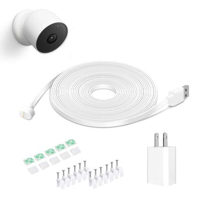 DIANMU 20FT Power Cord and Adapter for Google Nest Cam Outdoor or Indoor (Battery), Weatherproof Charging Cable with Charger for Your Nest Outdoor Camera - 2nd Gen, 1 Pack