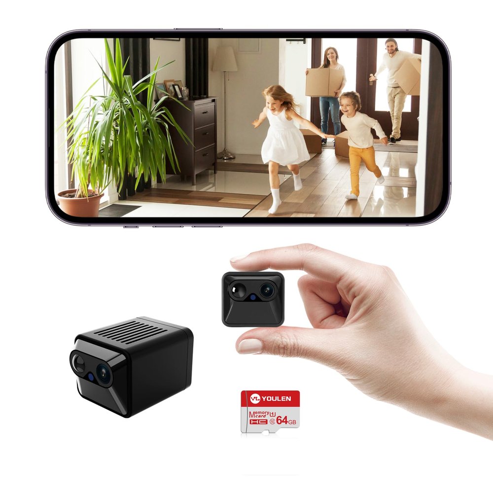 BEEDMXU Home 2K Ultra HD Hidden Camera Wireless WiFi Camera, 150 Days Standby, Night Vision, Motion Detection, Cloud Storage for Baby Office Pet Indoor Security Camera