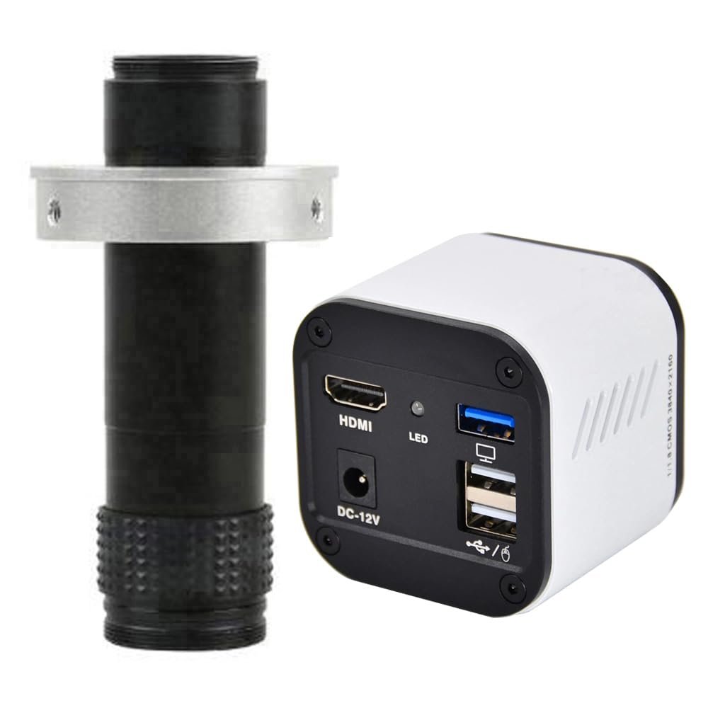 4K UHD 30fps HDMI USB Output Digital Industrial Microscope Camera & 120X C-Mount Lens
