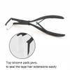 GlamorDove Tape in Hair Extension Pliers Stainless Steel Hair Sealing Pliers Flat Sutface Tape in Pliers for Human Hair Extension with Silicone Pad Jaws Hair Styling view 2