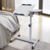TFCFL Rolling Laptop Desk Stand Sofa Table Overbed Food Tray Rack Height Adjustable Laptop Notebook Desk Table Stand Bed Tray Home Office Computer Workstations view 1