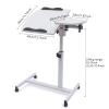 TFCFL Rolling Laptop Desk Stand Sofa Table Overbed Food Tray Rack Height Adjustable Laptop Notebook Desk Table Stand Bed Tray Home Office Computer Workstations view 2