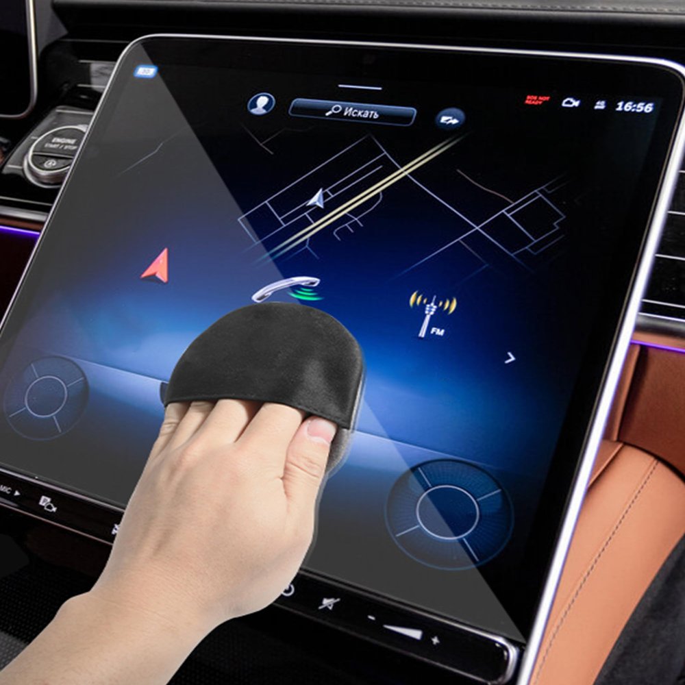 RACOONA Car Screen Cleaner,Screen Cleaning Pad Cloth Wipes,Car Accessories Microfiber Touch Screen Cleaner,Soft Cloth Wipes for Tesla Central Control Screen,Car Dashboard/Display (Round)