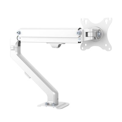 GLigeT Monitor Desk Single Monitor Stand Mechanical Spring Monitor Stand Mount White Monitor Arm Desk Mount Fits 17"-32" Flat/Curved Screen, VESA 75x75/100x100 Monitor Stand