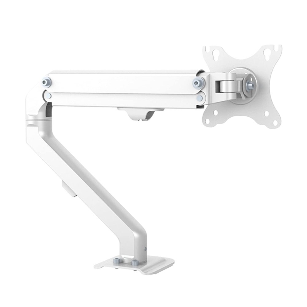 GLigeT Monitor Desk Single Monitor Stand Mechanical Spring Monitor Stand Mount White Monitor Arm Desk Mount Fits 17"-32" Flat/Curved Screen, VESA 75x75/100x100 Monitor Stand