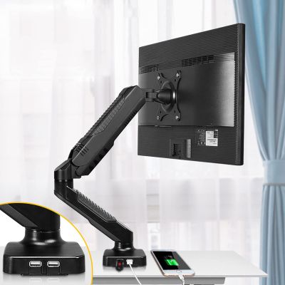 Monitor Desk Black Single Monitor Stand Arm Monitor Stand Mount with USB Interface 11.6-inch Height Adjustable Gas Spring Monitor Stand, Holds 4.4 to 14.3 Lbs Monitor Stand (Size : B)