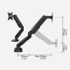 Monitor Desk Black Single Monitor Stand Arm Monitor Stand Mount with USB Interface 11.6-inch Height Adjustable Gas Spring Monitor Stand, Holds 4.4 to 14.3 Lbs Monitor Stand (Size : B) view 2