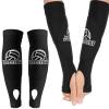 Abeillo Volleyball Arm Sleeves Passing Hitting Forearm Sleeves with Protection Foam Pads and Thumb Hole,Padded Volleyball Sleeves for Kids Youth Girls 1 Pair Black view 1
