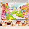 12x8ft Candyland Backdrop Cartoon Candy Sweet Cream Donut Photography Background Kids Rainbow Birthday Baby Shower Party Banner Decorations Supplies Photo Booth Props view 3