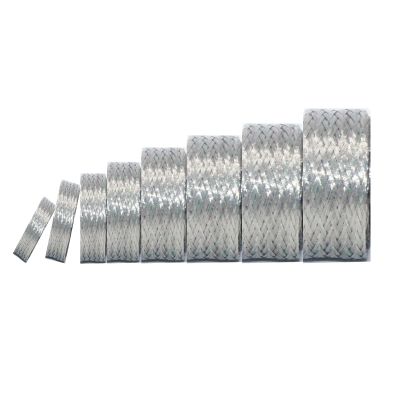 Kokey-xy Tinned Copper Braided Cable Shielding Sleeve Metal Wire Loom Sheathing EMI RFI ESD Protector Grounding Mesh Flat Tubular Expandable 3/4" W(0.48" ID)-16FT