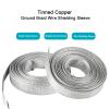 Kokey-xy Tinned Copper Braided Cable Shielding Sleeve Metal Wire Loom Sheathing EMI RFI ESD Protector Grounding Mesh Flat Tubular Expandable 3/4" W(0.48" ID)-16FT view 2