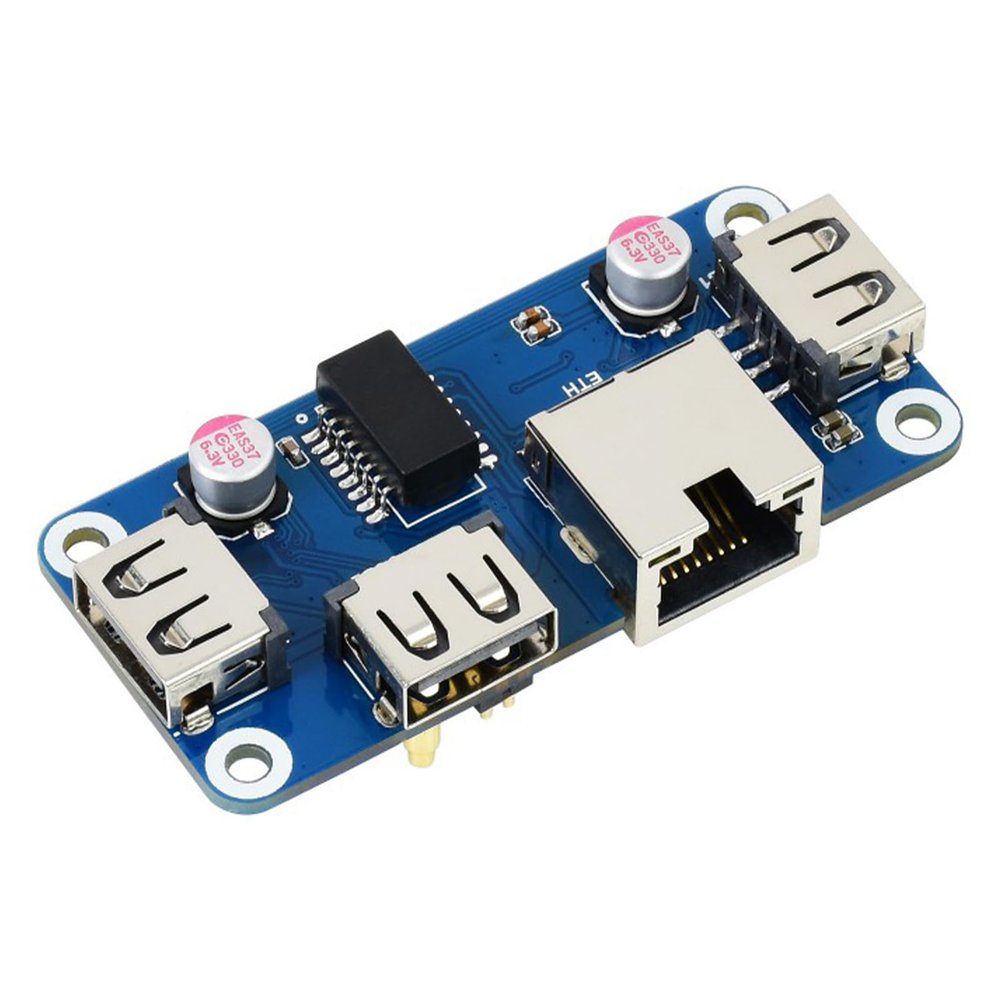 TUOPUONE Ethernet/USB HUB HAT (B) Compatible with Raspberry Pi Series 1x RJ45 Ethernet Port 3X USB 2.0 Ports