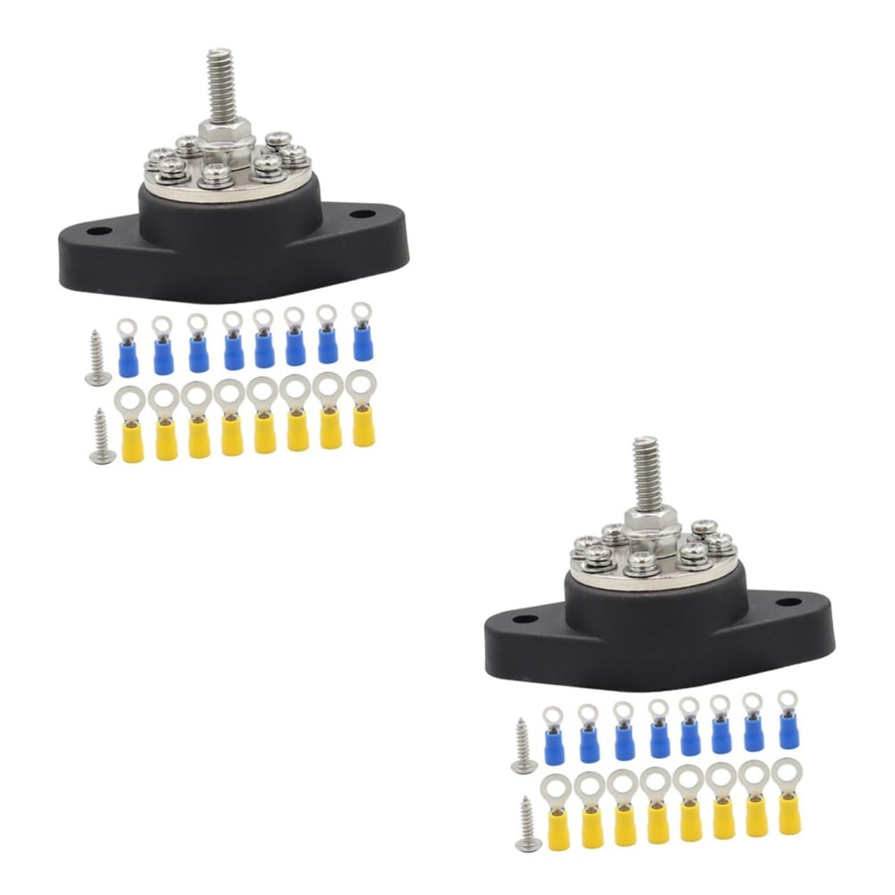PartyKindom 2sets Terminal Block Distribution Bus Bar for Automotive Rv Boat Junction Post Terminals for Wiring