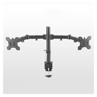 GLigeT Monitor Arm Gas 10"-27" Dual Monitor Mount Arm 15.7 Inch Height-Adjustable Monitor Desk Mount Adjustable Vesa Mount Desk Stand with Clamp and Grommet Base Monitor Desk Mount