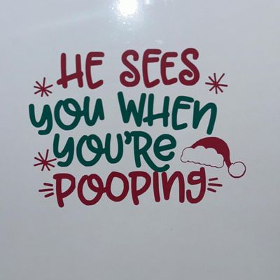 Funny Christmas Decals. Toliet seat Decals. Christmas seat Decals. Bathroom Decor. Christmas Decor. (8 inches)