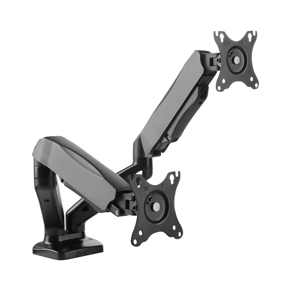 GLigeT Monitor Arm Gas Dual Screen Monitor Mount Arm Adjustable Gas Spring Monitor Desk Mount Stand 17"-32" Dual Monitor Arm Mount with VESA Mount 75/100mm Monitor Desk Mount