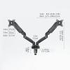 GLigeT Monitor Arm Gas Dual Screen Monitor Mount Arm Adjustable Gas Spring Monitor Desk Mount Stand 17"-32" Dual Monitor Arm Mount with VESA Mount 75/100mm Monitor Desk Mount view 2