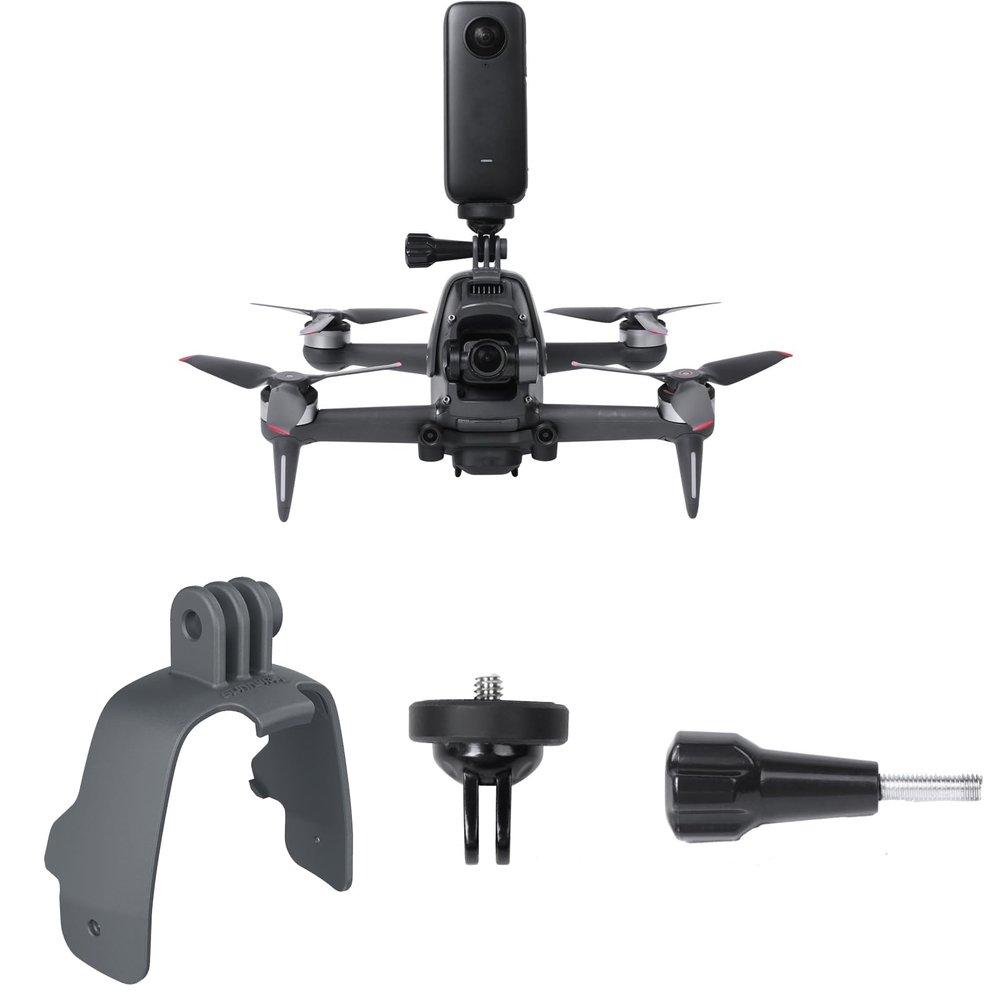 Action Camera Mount for DJI FPV Drone Light Mount Top Extension Carry Bracket Adapter Clamp Holder with 1/4" Screw Adapter Compatible with Insta360/OSMO Action/Pocket/Fimi Palm
