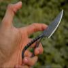 ANCILLA Handmade Viking knife - Hand Forged Celtic Pocket Knife - Full Tang Hardened Fixed Blade Vintage Art Collection - Carbon Steel Necklace with Leather Sheath - Mini Pocket Cowboy Neck knife for Bushcraft, Camping and Skining with Holster - Pred view 4
