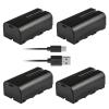 Kastar NP-F570T USB-C Battery 4-Pack Replacement for NEEWERR RGB450 RGB480 RGB530 530 PRO RGB650 RGB660, Yongnuo YN216 YN300 YN300-III YN600 YN600L II YN360IV YN900 YN900 II YN1200 LED Video Light view 1