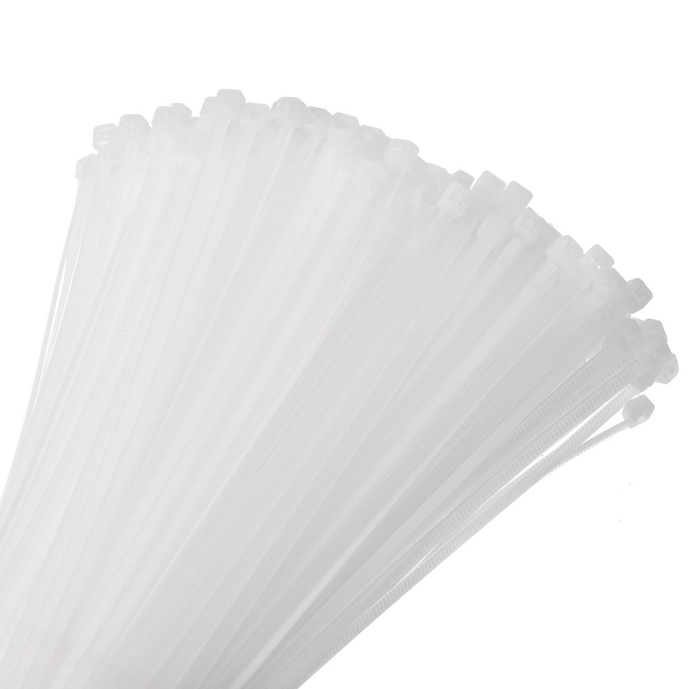 MECCANIXITY 200pcs 10 Inch 40 Lbs Cable Zip Ties Self-Locking Long Nylon Cable Tie Wraps 3/16" for Cord Management, White
