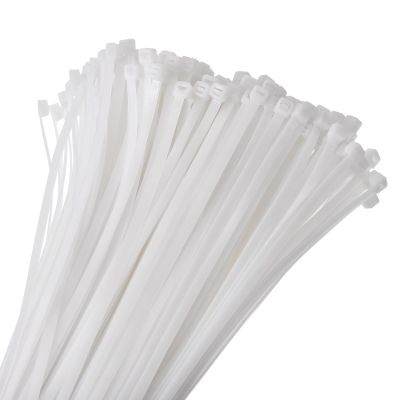 MECCANIXITY 200pcs 14 Inch 53 Lbs Cable Zip Ties Self-Locking Long Nylon Cable Tie Wraps 0.2" for Cord Management, White