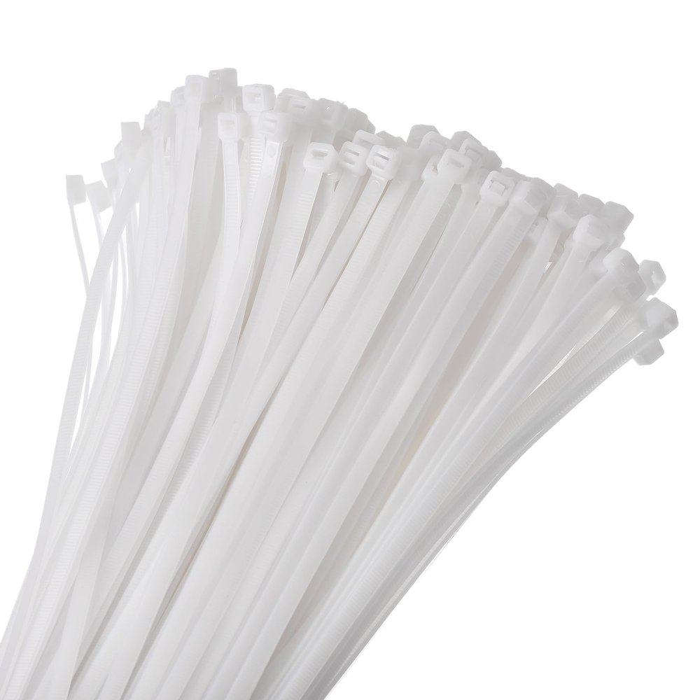 MECCANIXITY 200pcs 14 Inch 53 Lbs Cable Zip Ties Self-Locking Long Nylon Cable Tie Wraps 0.2" for Cord Management, White