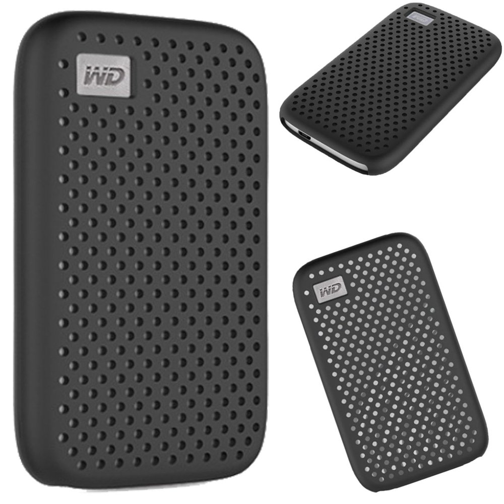 BUCCQTR Silicone Case Sleeve Soft Protective Cover Compatible with WD My Passport SSD Portable External Hard Drive 500G/1T/2T/4T (Black)
