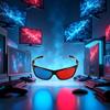 Calsgkspray Red Blue Eyeglass Adult Black Frame Red Blue 3D Glasses for Dimensional Anaglyph Movie Accessories Game Black Televisions and Video view 4