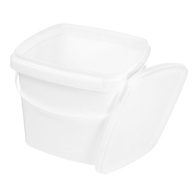 Plastic Bucket with Lid and Handle 5l White for Home Garden Halloween