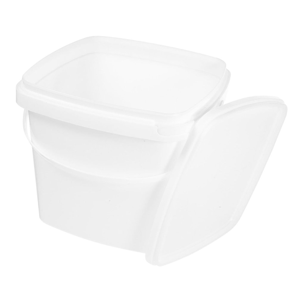 Plastic Bucket with Lid and Handle 5l White for Home Garden Halloween