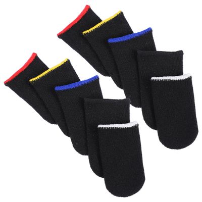 Healvian 10pcs Nylon Gaming Finger Sleeves Breathable Thumb Covers for Mobile Games Comfortable Fit Lightweight Design for Gamers Random Colors