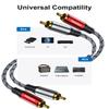 SNANSHI RCA Cables 5ft, Nylon Braided 2RCA to 2RCA Audio Cable Male to Male, Dual Shielded Hi-Fi Stereo Cord with Gold-Plated Connectors for Home Theater, Subwoofer, Amplifier, Receiver, Speaker view 4
