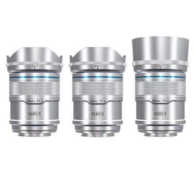 SIRUI Sniper Autofocus Lens Set, 23mm, 33mm, 56mm, F1.2 Wide Angle APS-C Camera Lens for A5, A6, FX30, ZV-E10 (E Mount, Silver)