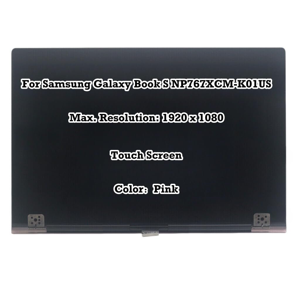 13.3" Replacement for Samsung Galaxy Book S NP767XCM-K01US SM-W767 FHD 1920x1080 LCD LED Touch Screen Panel Assembly Display Complete Pink