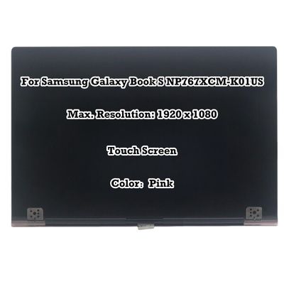 13.3" Replacement for Samsung Galaxy Book S NP767XCM-K01US SM-W767 FHD 1920x1080 LCD LED Touch Screen Assembly Display Complete Pink Panel