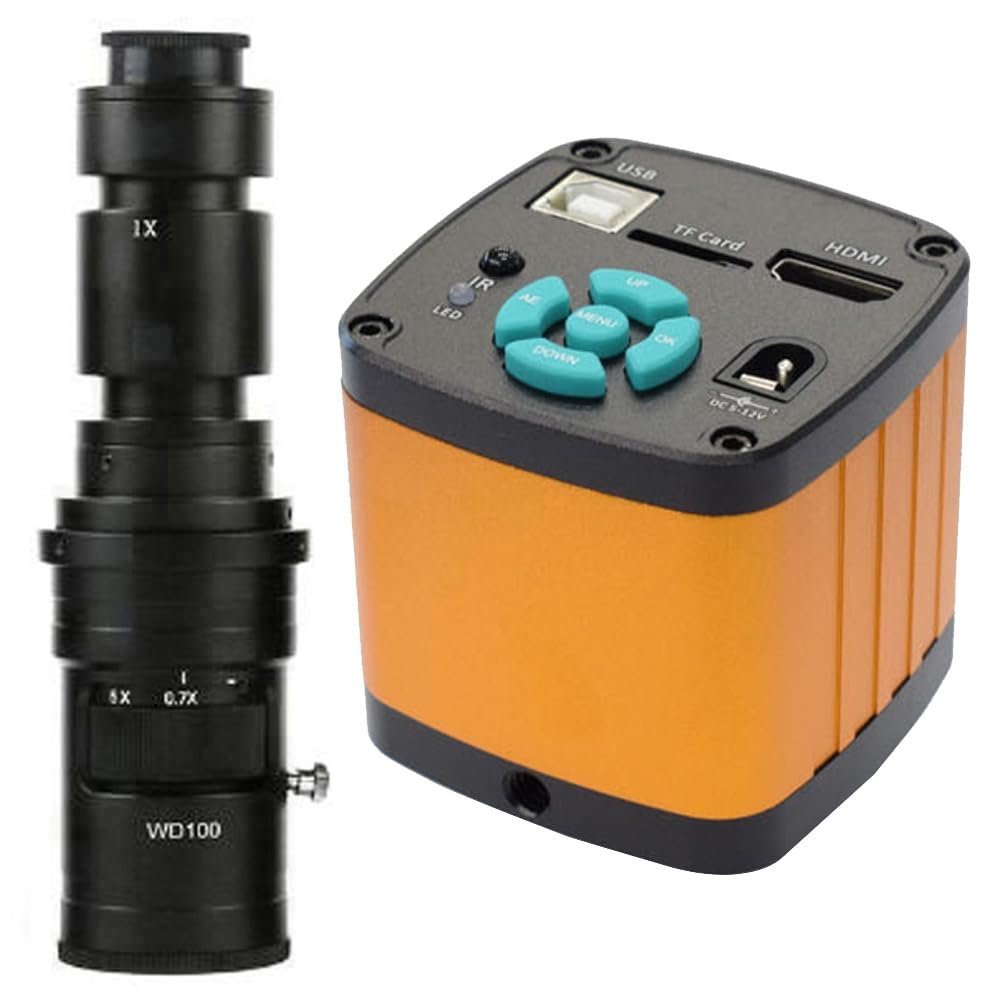 4K Trinocular Microscope Camera 48MP HD Industrial Digital HDMI USB Electronic Repair & 500X C-Mount Lens For Stereo Microscopes