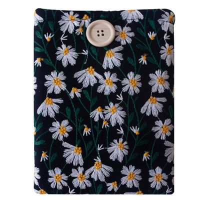 Embroidered Kindle Sleeve - Fits Paperwhite (6 & 6.8), Signature (6.8), Oasis, Kobo Clara, Nook Glowlight - Handmade Padded Fabric Cover for E-Readers & Tablets - Multiple Colors