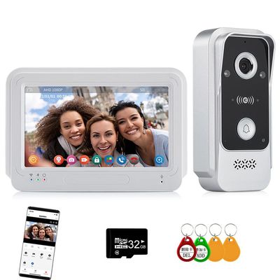 Video Doorbell Apartment Intercom with 7 inch Touch Monitor System(Wired),WiFi 1080P Video Entry Doorphone Door Camera,TUYA Smart Home Video Intercom Door Phone Kits for Villa Home,32G