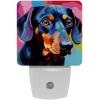 Kids Night Lights Plug into Wall 2-Pack, Black Dachshund LED Nightlight for Girls Boys, Dusk-to-Dawn Sensor, Nursery Plug in Night Light for Kids Room Bedroom Decor view 1