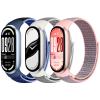 Bcuckood Nylon Sport Band Compatible with Xiaomi Smart Band 10/9/8 for Women Men, Soft Adjustable Breathable Sport Loop Watch Strap Replacement Wristband for Xiaomi Mi Band 10/9/8, 3pcs view 1