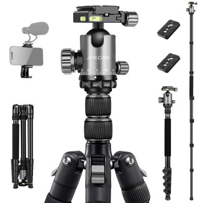 JOILCAN Tripod for Camera, 81" Aluminum Camera Tripod Monopod, Heavy Duty Travel Tripods for Spotting Scope Binoculars Laser Level, Payload 35Lb