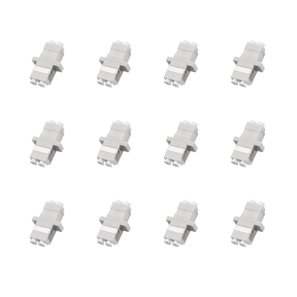 Xunsomten-12pcs LC to LC OM1/OM2 Fiber Optical Coupler Adapter LC Coupler Duplex Multimode Adaptor LC-LC Female to Female Duplex Multi Mode Connectors