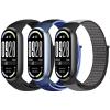 Bcuckood Nylon Sport Band Compatible with Xiaomi Smart Band 10/9/8 for Women Men, Soft Adjustable Breathable Sport Loop Watch Strap Replacement Wristband for Xiaomi Mi Band 10/9/8, 3pcs view 1
