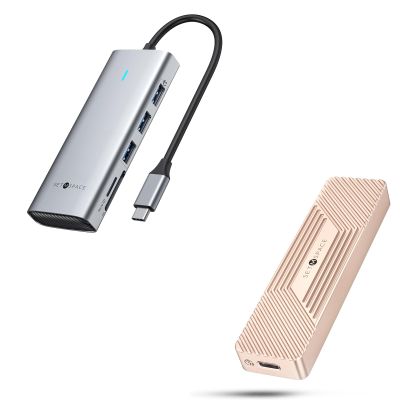 USB C Docking Station 8 in 1, NVME Enclosure 10Gbps